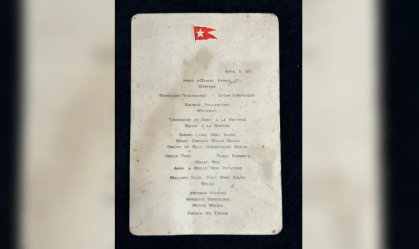Cardápio raro do Titanic é leiloado por mais de R$ 500 mil
