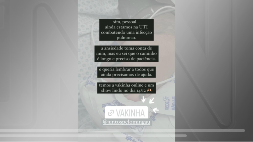 Filha de Mingau, Isabella Aglio, compartilha que pai ainda está na UTI e compartilha link de vaquinha virtual criada para ajudar a custear o tratamento