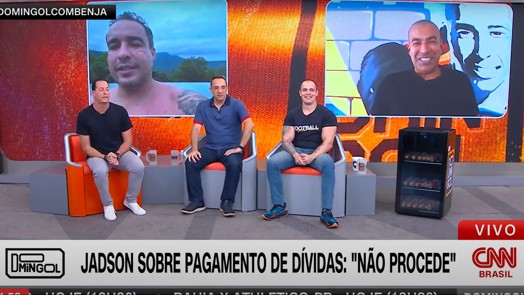 Jadson participou ao vivo do Domingol com Benja