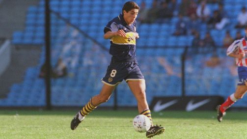 Riquelme em campo como jogador do Boca Juniors