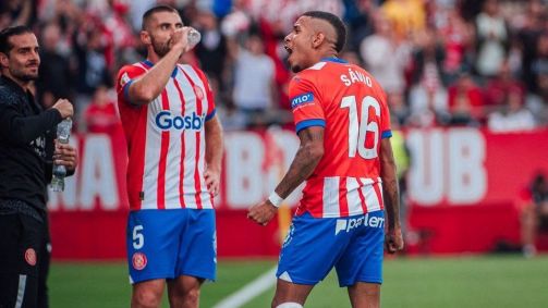 Savinho comemora vitória do Girona em LALIGA