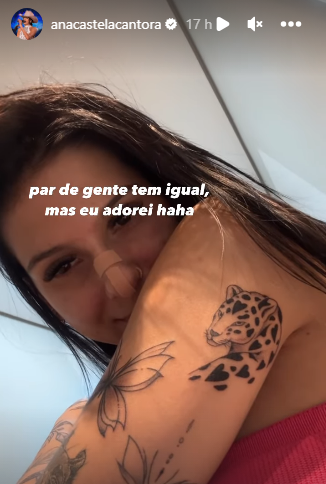 Ana Castela mostra nova tatuagem de onça / Reprodução/Redes sociais