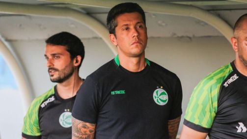 Thiago Carpini, técnico do Juventude, no jogo que garantiu o acesso à Série A