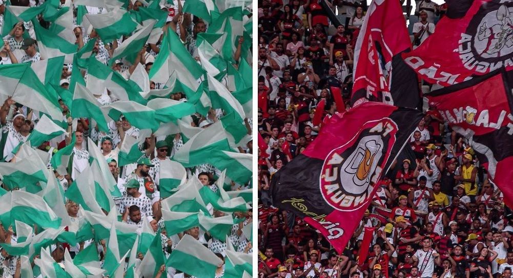 Torcida do Flamengo e torcida do Palmeiras
