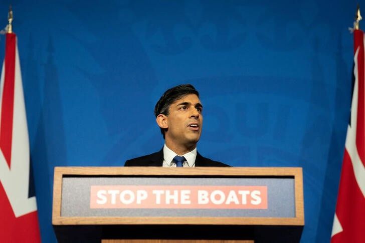Primeiro-ministro britânico Rishi Sunak dá entrevista coletiva à imprensa em Londres