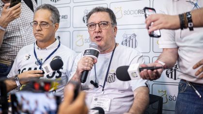 Marcelo Teixeira, presidente eleito do Santos, em entrevista coletiva