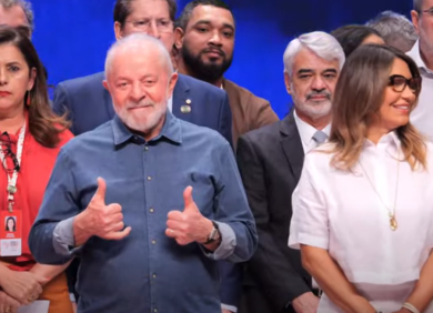 O presidente Luiz Inácio Lula da Silva (PT) participou da Conferência Eleitoral do PT, realizada em Brasília