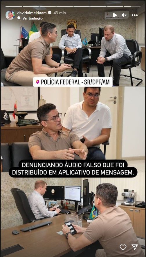 Prefeito de Manaus, David Almeida, denunciou o caso à Polícia Federal / Reprodução/Instagram