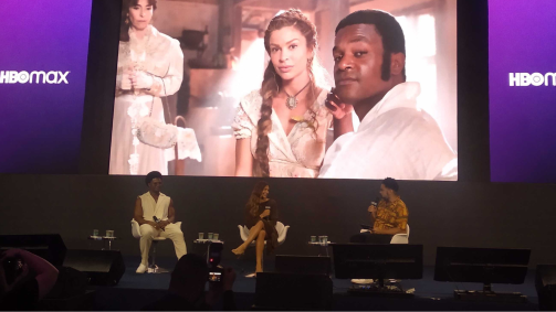 David Junior e Grazi Massafera, protagonista da nova Dona Beja, da HBO Max, em painel