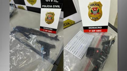 Polícia encontrou armas, explosivos e acionadores em uma chácara em São Bernardo do Campo (SP)