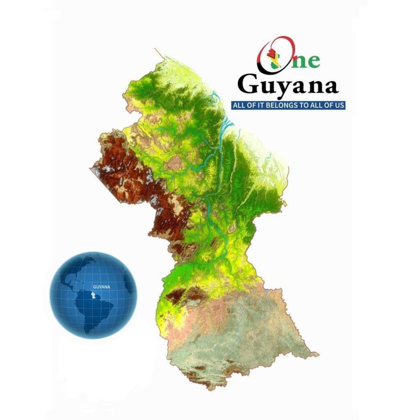 Presidente da Guiana posta mapa do país nas redes sociais / Reprodução