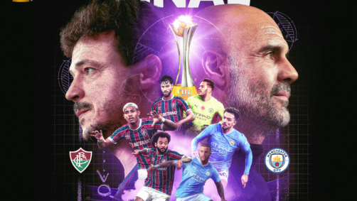 Arte da final do Mundial de Clubes entre Fluminense e Manchester City