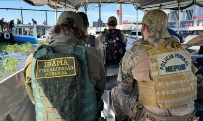 PF e Ibama desmontam garimpo ilegal em Manaus