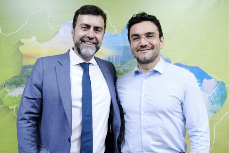 O presidente da Embratur, Marcelo Freixo, e o ministro do Turismo, Celso Sabino