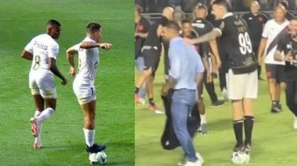 Vegetti provoca Soteldo após rebaixamento do Santos e permanência do Vasco na Série A