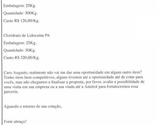Detalhes de mensagem enviada por Renato Cariani / Reprodução
