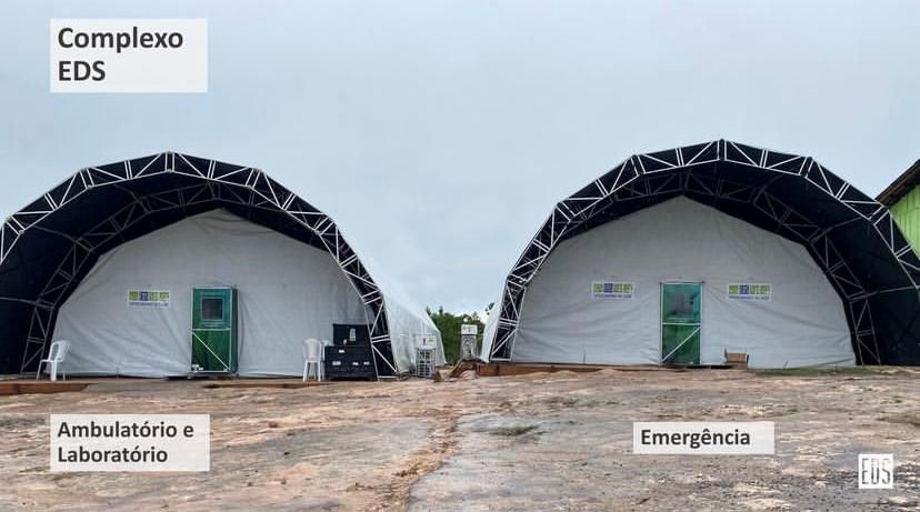 Complexo de saúde EDS para a população Yanomami no Surucucu, no interior da terra indígena / Reprodução/Instagram/Associação Expedicionários da Saúde