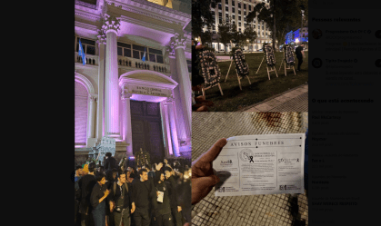 Seguidores de Milei fazem “velório” do Banco Central e do peso argentino