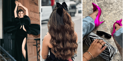 Os laços podem ser utilizados na vestimenta, cabelo e nos sapatos