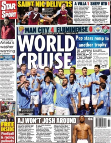 O Daily Star também ressaltou o vitorioso ciclo de Pep Guardiola: &quot;O City venceu o Mundial de Clubes, na Arábia Saudita, com uma demolição sem piedade do melhor time da América do Sul