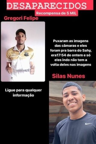 Cartaz prometia recompensa pela localização dos jovens desaparecidos de aldeia em Aracruz (ES) / Reprodução/rede sociais