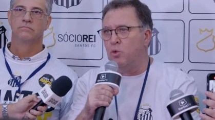 Marcelo Teixeira, presidente eleito do Santos, em entrevista coletiva
