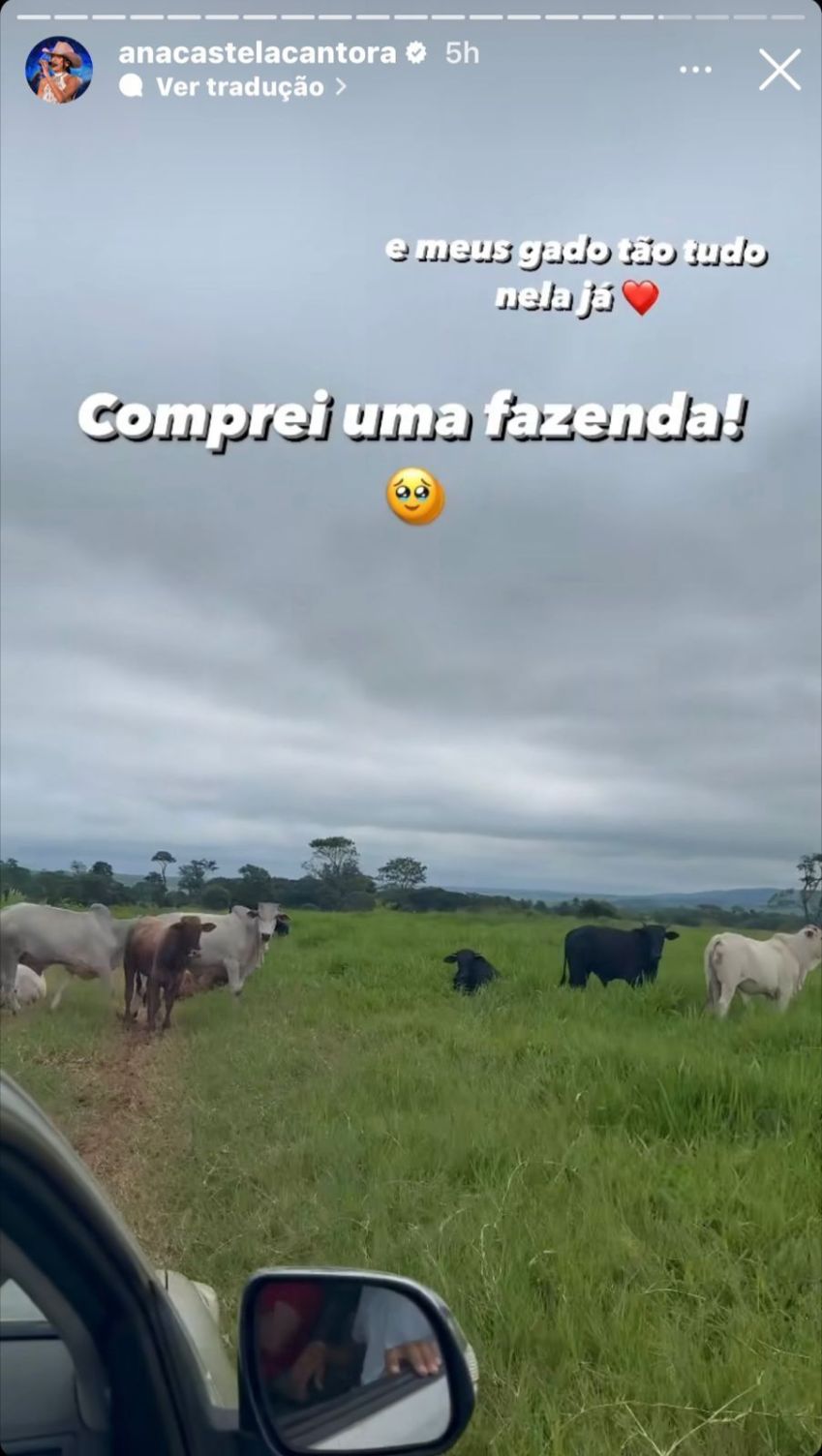 Cantora mostrou fazenda que comprou no Mato Grosso do Sul / Reprodução/Instagram