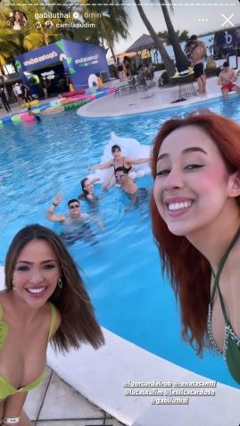 Gabi Luthai repostou foto na piscina / Reprodução/Instagram