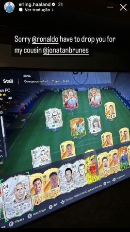 O time de Erling Haaland no Ultimate Team do EA Sports FC 24 / Reprodução/Instagram Haaland