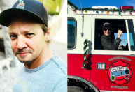 Jeremy Renner visita hospital onde ficou internado um ano depois de acidente