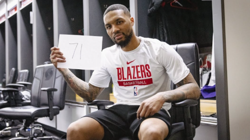 Damian Lillard marcou 71 pontos em partida do Blazers