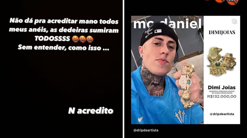 Funkeiro conta que joias desapareceram / Reprodução/MC Daniel/Instagram