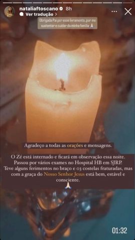 Natália fez postagem nas redes após acidente do cantor Zé Neto / Reprodução/Instagram