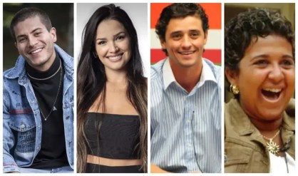 Arthur Aguiar (BBB22), Juliette (BBB21), Fael (BBB12) e Cida (BBB4)