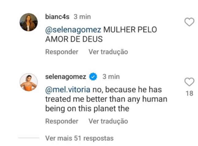 Selena Gomez defende novo namorado em meio a críticas sobre seu romance / Reprodução/ Instagram
