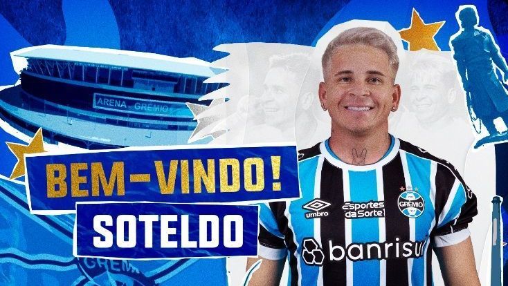 Soteldo trocou o Santos pelo Grêmio / Divulgação
