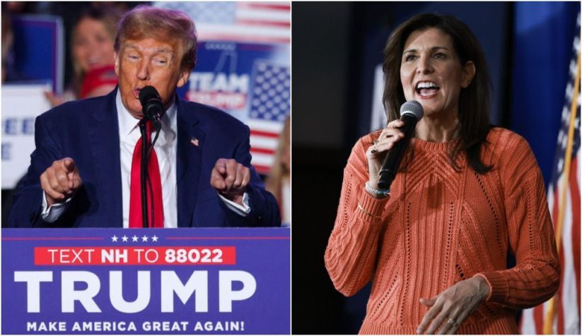 Ex-presidente dos EUA, Donald Trump, e a ex-governadora da Carolina do Sul, Nikki Haley. / REUTERS/Brian Snyder - Joe Raedle/Getty Images