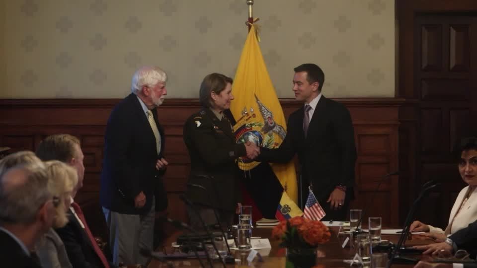 Ecuador's Noboa meets with US officials for security and defence talks