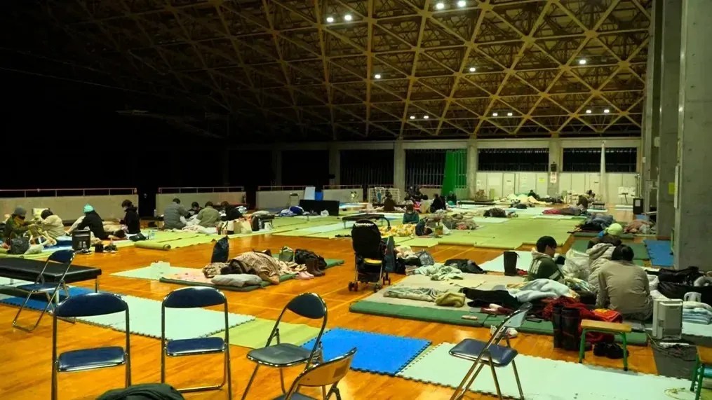Um abrigo na cidade de Nanao, Japão. / CNN
