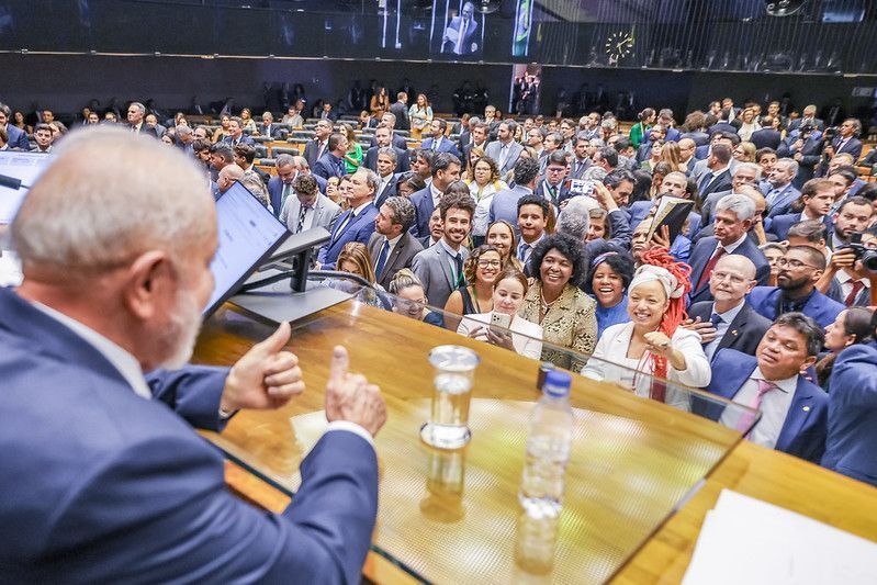 O presidente Luiz Inácio Lula da Silva (PT) durante sessão na Câmara