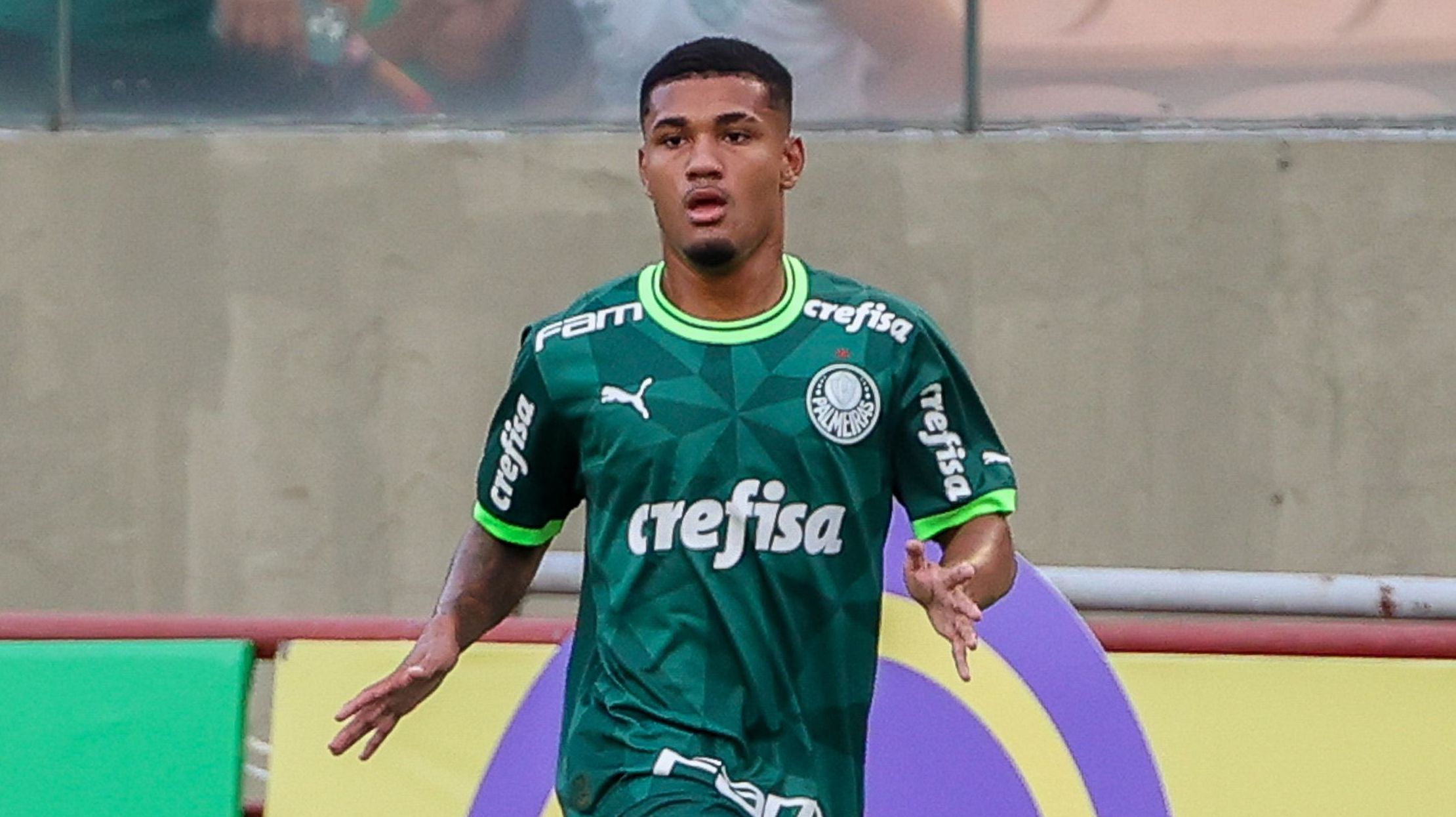 Kauan Santos na partida entre Palmeiras x Aster, pela Copinha