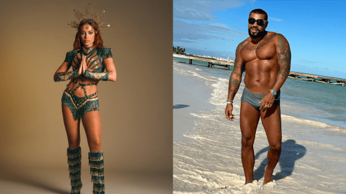 Anitta recebeu Naldo no palco do ensaio do seu bloco em Brasília