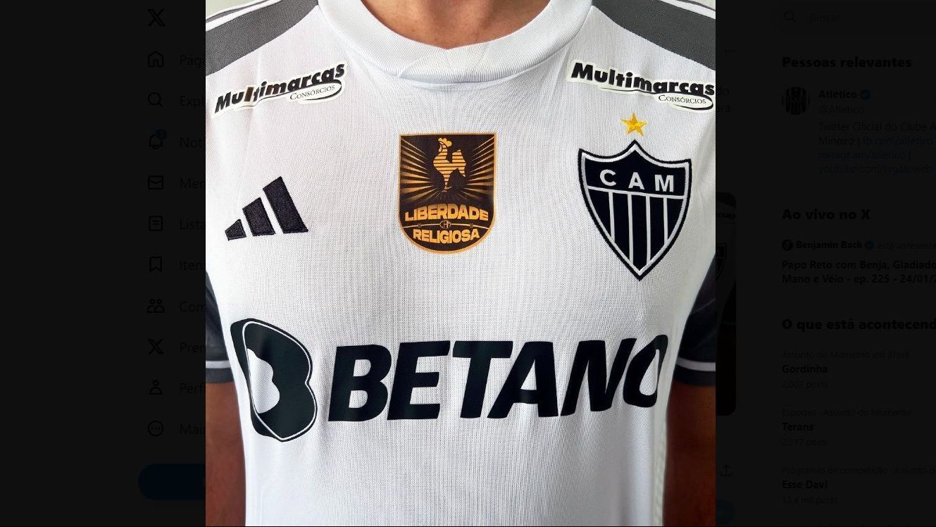 Atlético-MG estreia camisa em apoio à liberdade religiosa