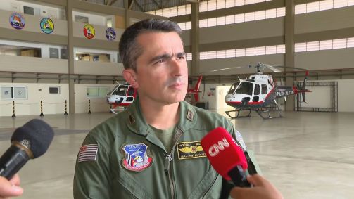 O major Cesar Augusto Silva, porta-voz do Comando de Aviação da Polícia Militar de SP