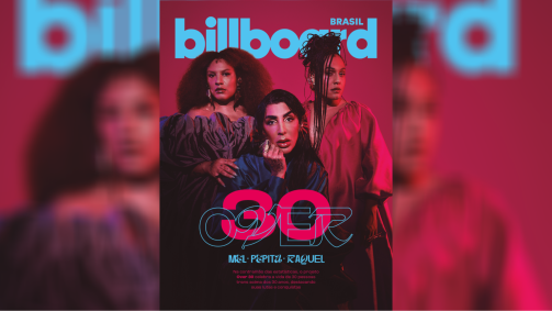 A Capa da revista Billboard Brasil de janeiro de 2024 destaca a lista "Over 30", com foto das cantoras Mel Gonçalves, Priscila Nogueira (Pepita) e Raquel