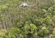 Vídeo: policiais fazem rapel para acessar área onde helicóptero caiu; veja
