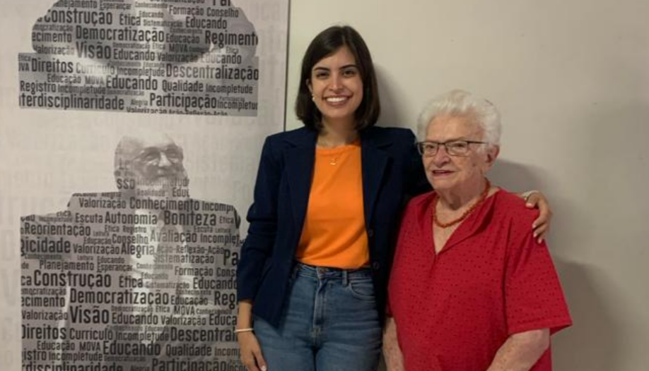 As deputadas federais Tabata Amaral (PSB-SP) e Luiza Erundina (PSOL-SP) em encontro em São Paulo