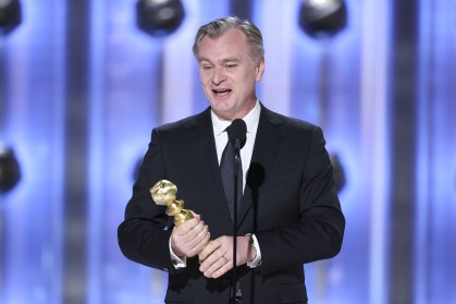 Christopher Nolan recebeu prêmio de Melhor Diretor por "Oppenheimer" no 81º Globo de Ouro, realizado no Beverly Hilton Hotel em 7 de janeiro de 2024 em Beverly Hills, Califórnia