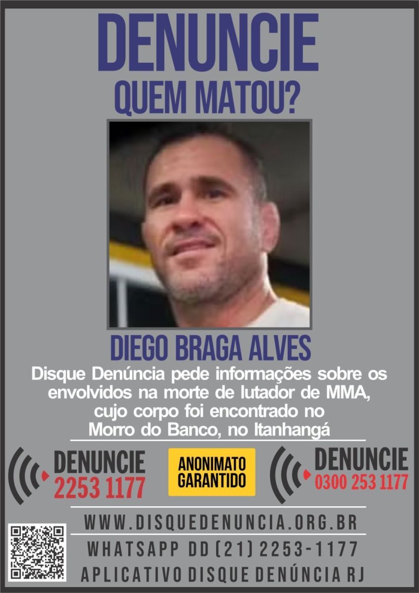 Disque Denúncia pede informações que levem a prisão dos responsáveis pela morte de lutador de MMA / Reprodução