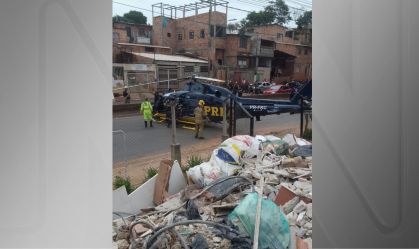Helicóptero da PRF fez pouso de emergência em BH logo após decolar